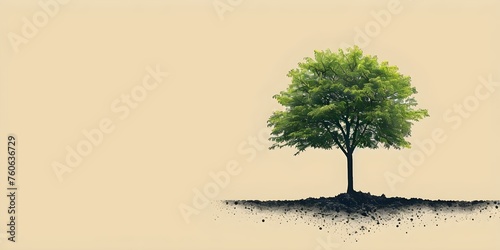The Timeless Cycle of Nature  A Minimalist Tree Illustration. Concept Nature Illustration  Minimalist Art  Tree Design  Environmental Awareness