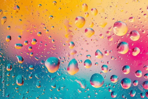 Vibrant Abstract colorful drops. Liquid wave. Generate Ai