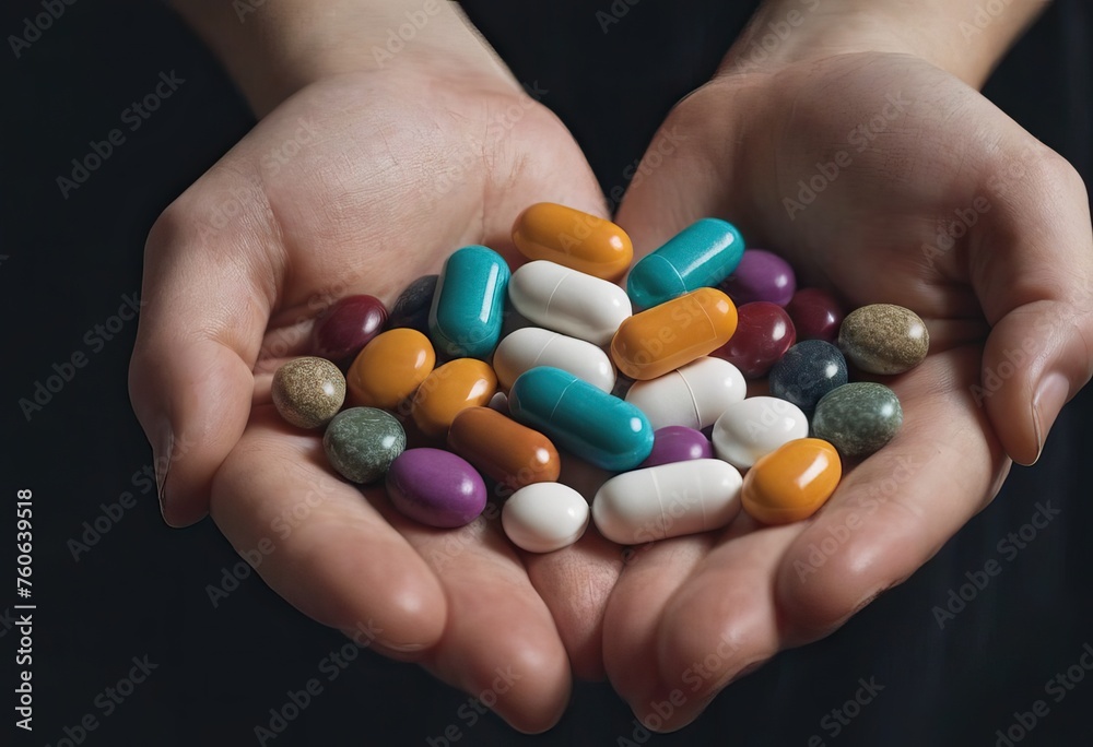 Young doctor is offering to you bunch of different pills as medication for your good health isolated Young doctor is offering to you bunch of different pills as medication for your good health isolated