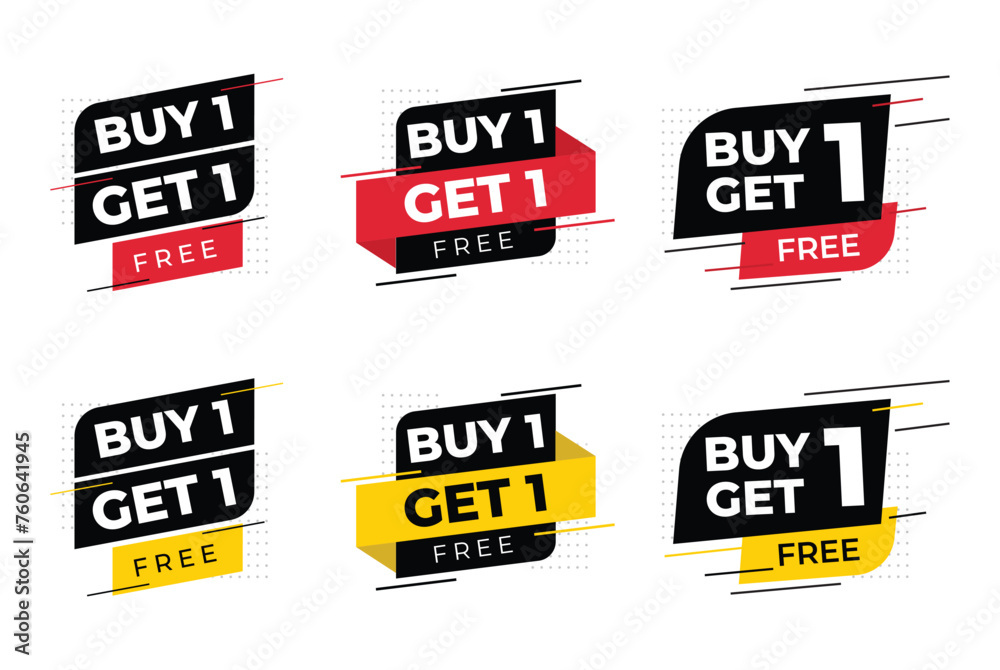Buy one get one free sale background. BOGO sticker.
