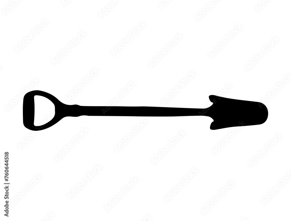 Drain spade silhouette vector art white background Drain spade silhouette vector art white background