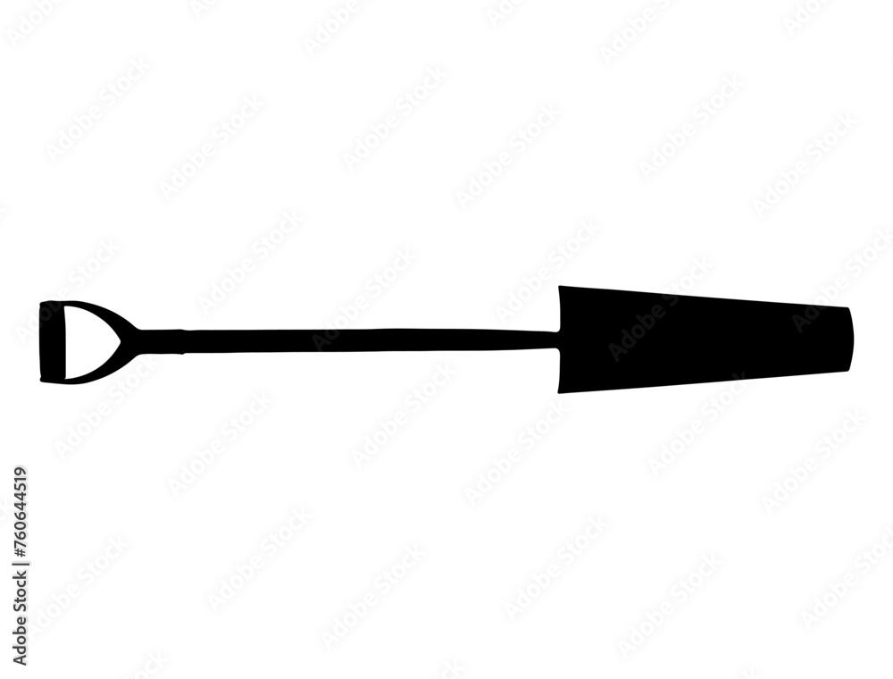 Drain spade silhouette vector art white background Drain spade silhouette vector art white background