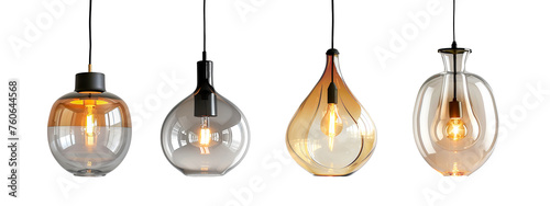 Set of pendant lamp on a white background photo