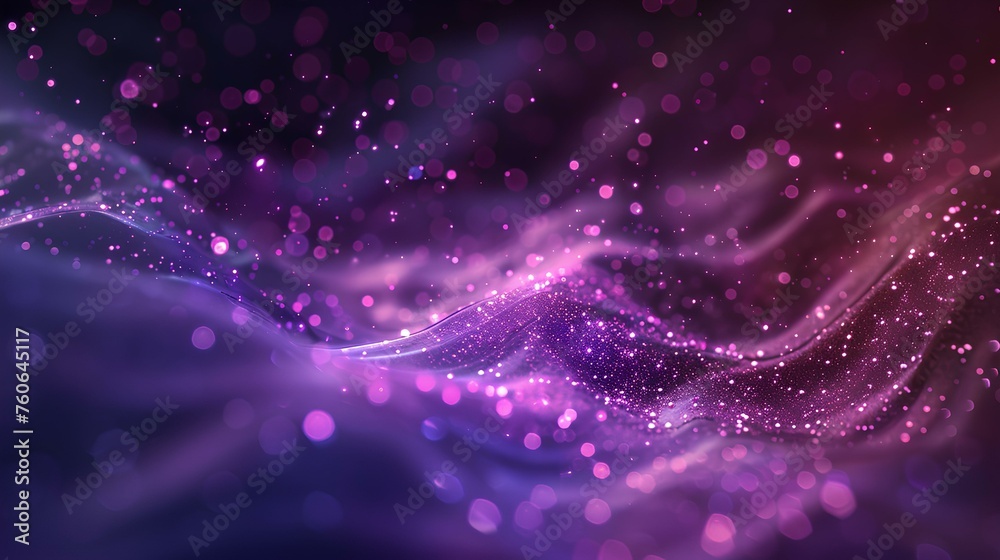 Fototapeta premium Starry Night Sky Background in Purple and Blue with Glowing Stars