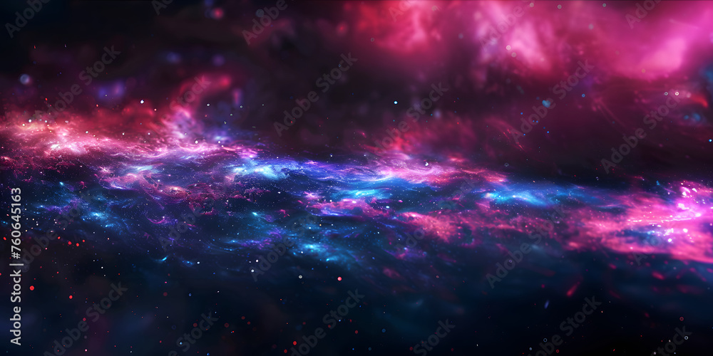 abstract multicolored space background with nebula and shining stars, colorful space with stardust and waves
