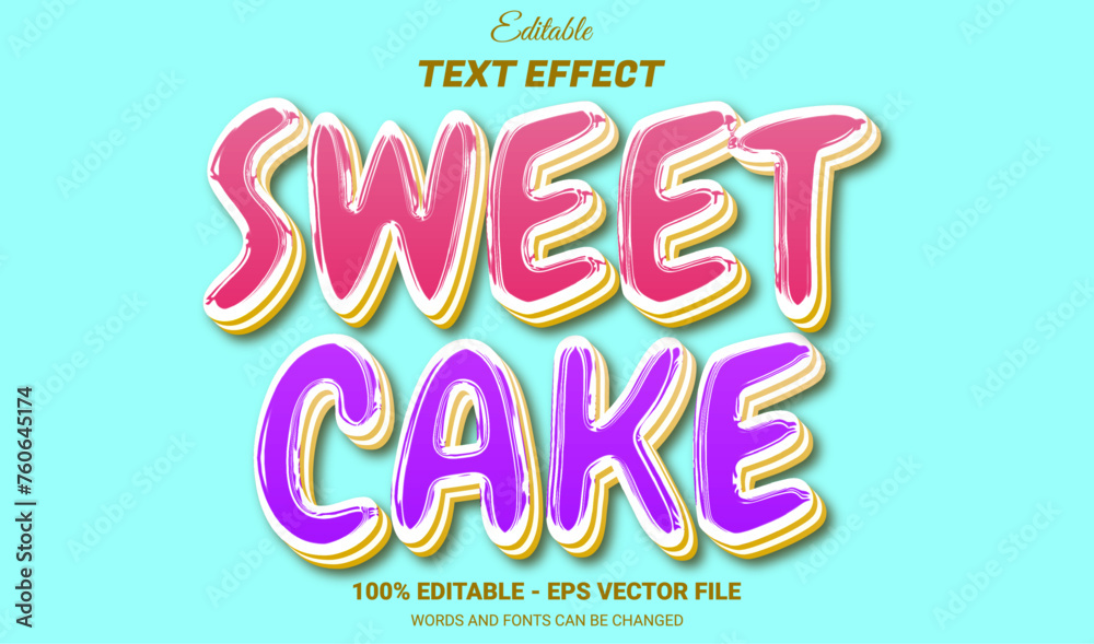 sweet cake editable text effect