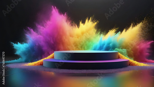 The podium for the product with multi-colored powder paints Holly