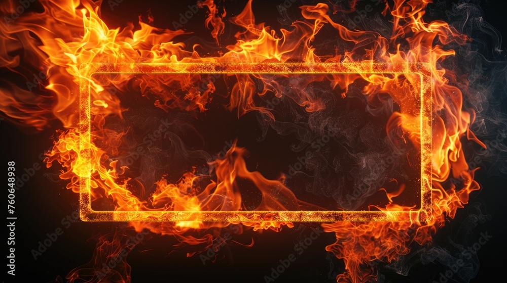Fire Border Textured Background. Empty Frame Sign with Burning Flames. Stock Photo Image of Orange Fire Element for Banner or Signboard. Fire Border Textured Background. Empty Frame Sign with Burning Flames. Stock Photo Image of Orange Fire Element for Banner or Signboard.