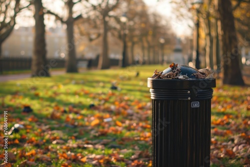 Keep Britain Tidy: Urban litter bin for British streets and parks. Environmentally friendly solution to garbage in the city