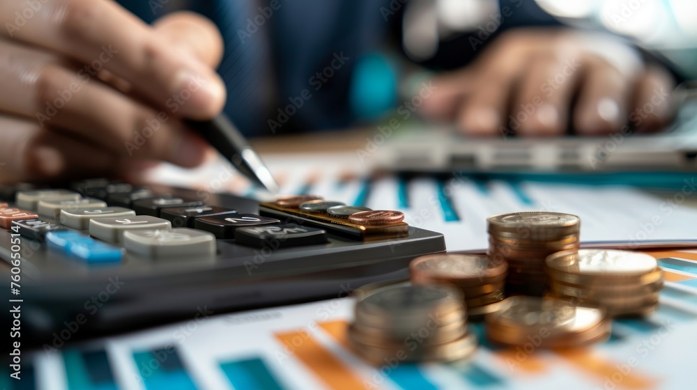 Interest rate and dividend concept, Business people calculate income and return on investment in percentages. stock market, investment, dividend tax, income, return, retirement, and compensation fund. Interest rate and dividend concept, Business people calculate income and return on investment in percentages. stock market, investment, dividend tax, income, return, retirement, and compensation fund.