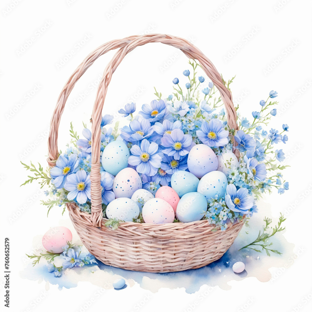easter eggs in basket