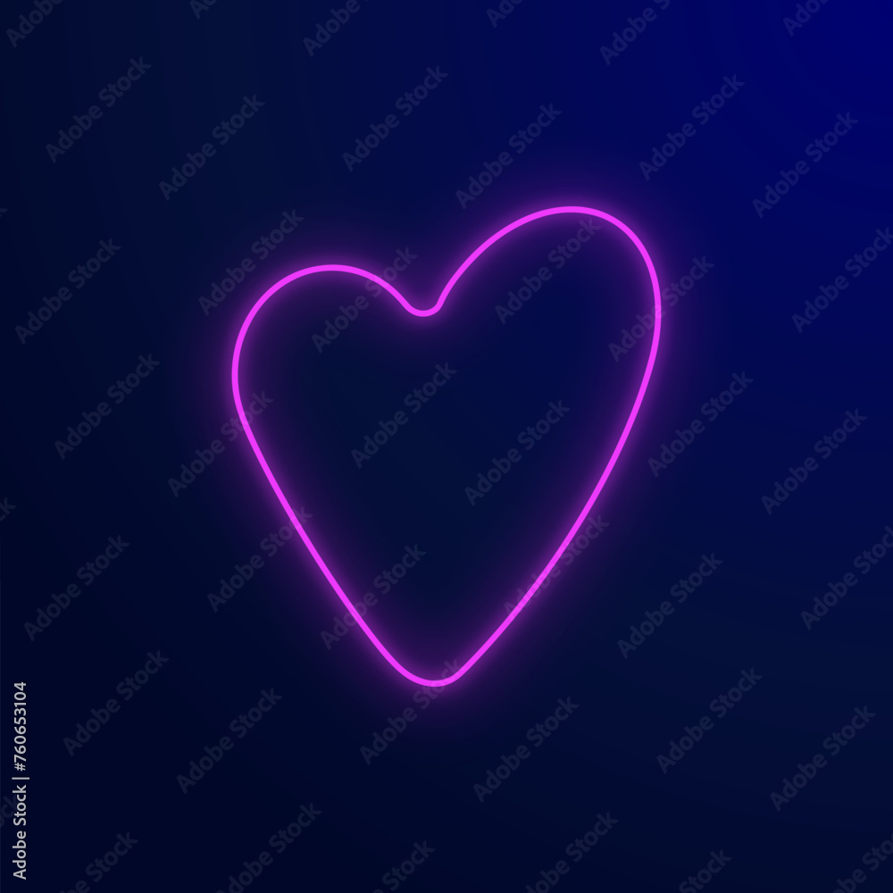 Neon sign. Pink heart. Stock vector illustration. Neon sign. Pink heart. Stock vector illustration.