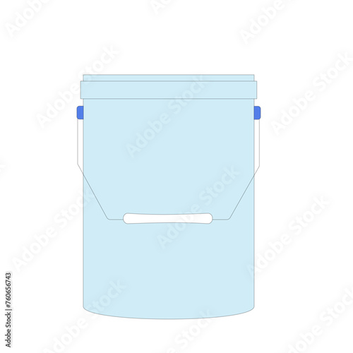 Professional bucket isolated on white background. Vector flat illustration