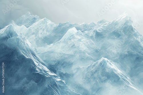 Majestic Winter ice mountains. Nature travel sky. Generate Ai