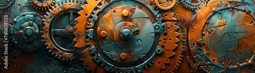Mechanical Gears, Intricate Cogs, Intricate Mechanical Devices, Exploring the intricate designs and functions of precision gears in mechanical systems photo