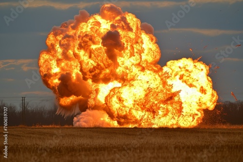 Catastrophic Accident bomb explosion fire. Missile radiation. Generate Ai