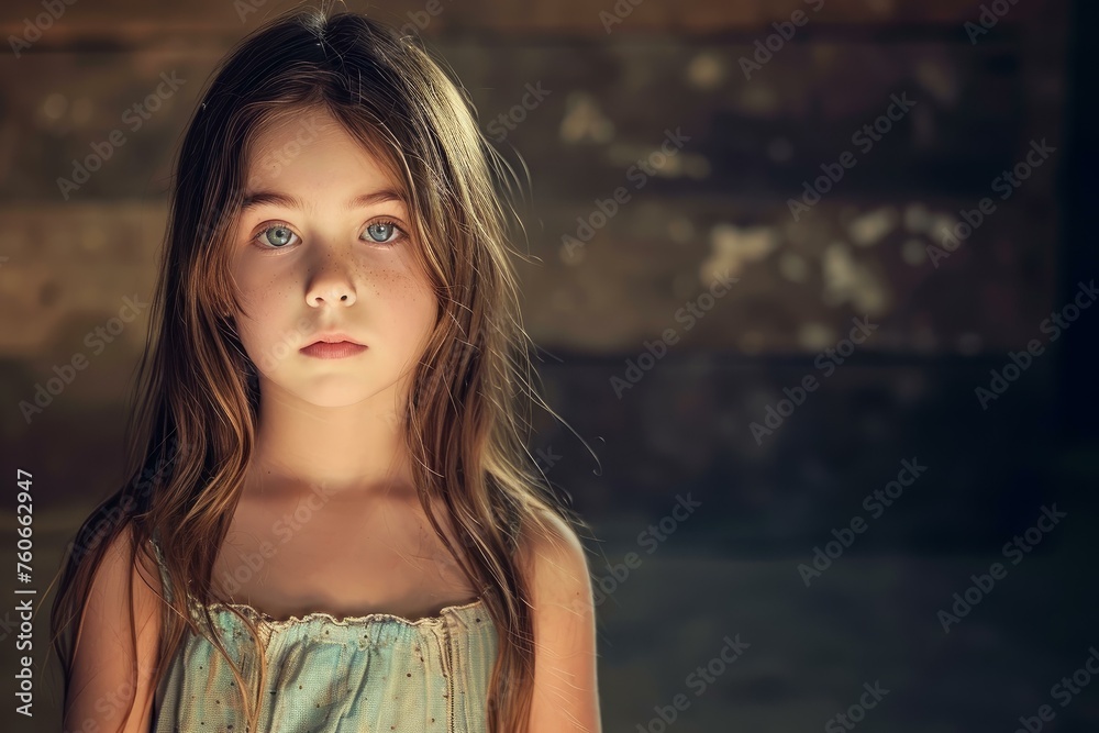 Fototapeta premium Talented Actor child girl theater. People performer. Generate Ai