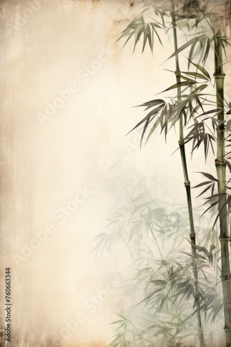 beige bamboo background with grungy text  in the style of contemporary frescoes