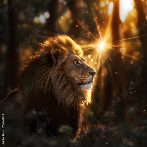 portrait of a lion. Generative AI © HUIWON