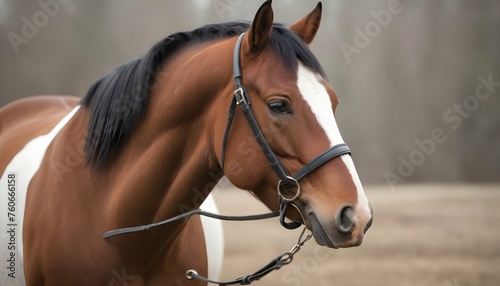 A Horse With A Determined Expression Focused On T
