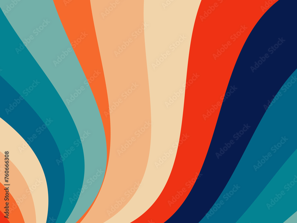 Vintage retro banner background. Colorful grunge wave wallpaper. Vector illustration. Twist party backround pattern.