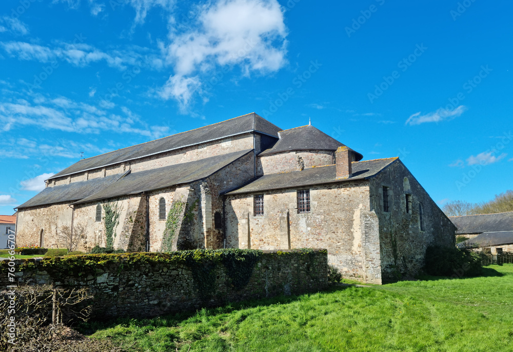Église abbatiale, abbaye Saint-Philibert de Saint-Philbert de Grand Lieu, Loire-Atlantique, France.