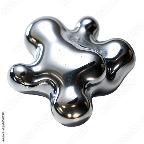 various shape liquid metal drops set