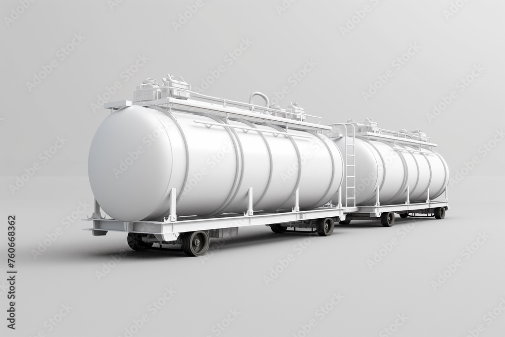 3D new white mobile fuel storage tanks. 3D new white mobile fuel storage tanks.