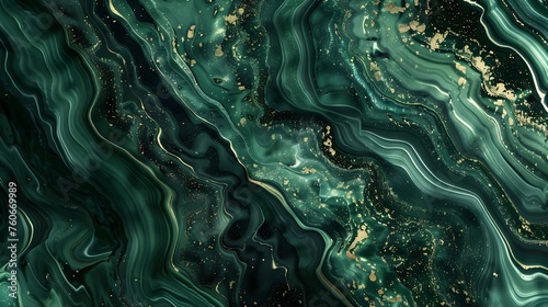 Emerald Green Marble Texture with Gold Veins for Luxurious Design Concept