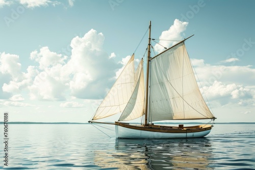 Spacious Adult sailing boat. Travel holiday. Generate Ai