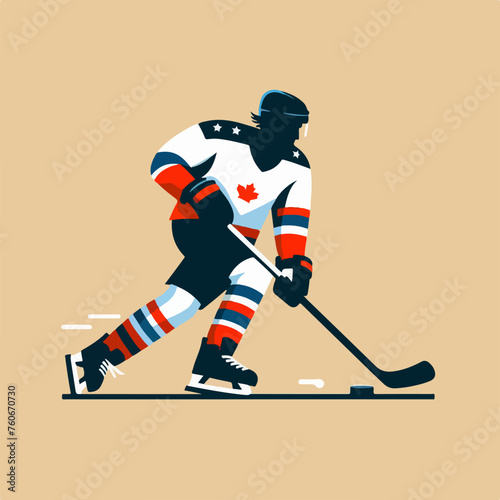 illustration of a hockey player dribbling the ball