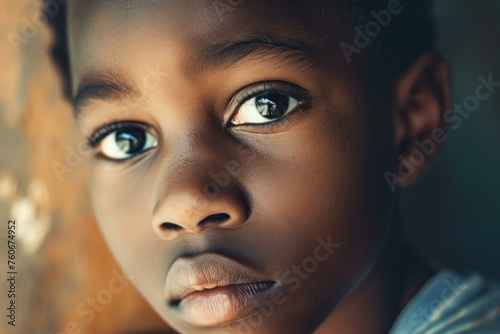 Talented African american boy. Little people. Generate Ai