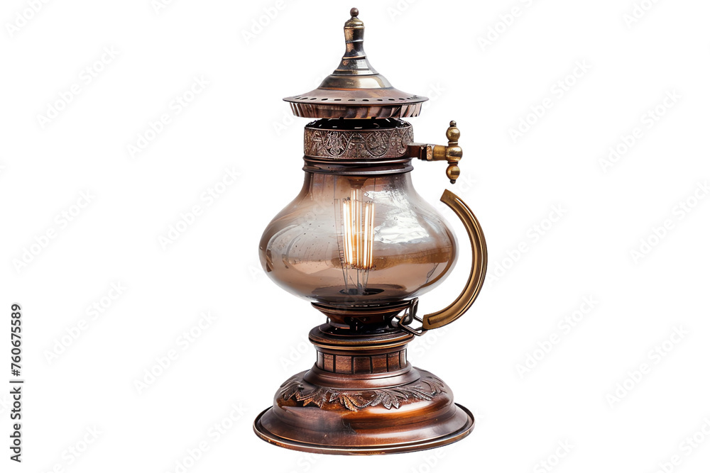 Fototapeta premium antique oil lamp a transparent background