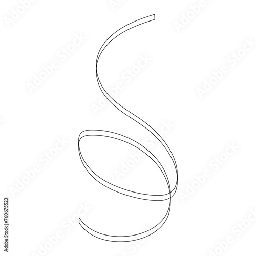 Curly Ribbon Outline Illustration