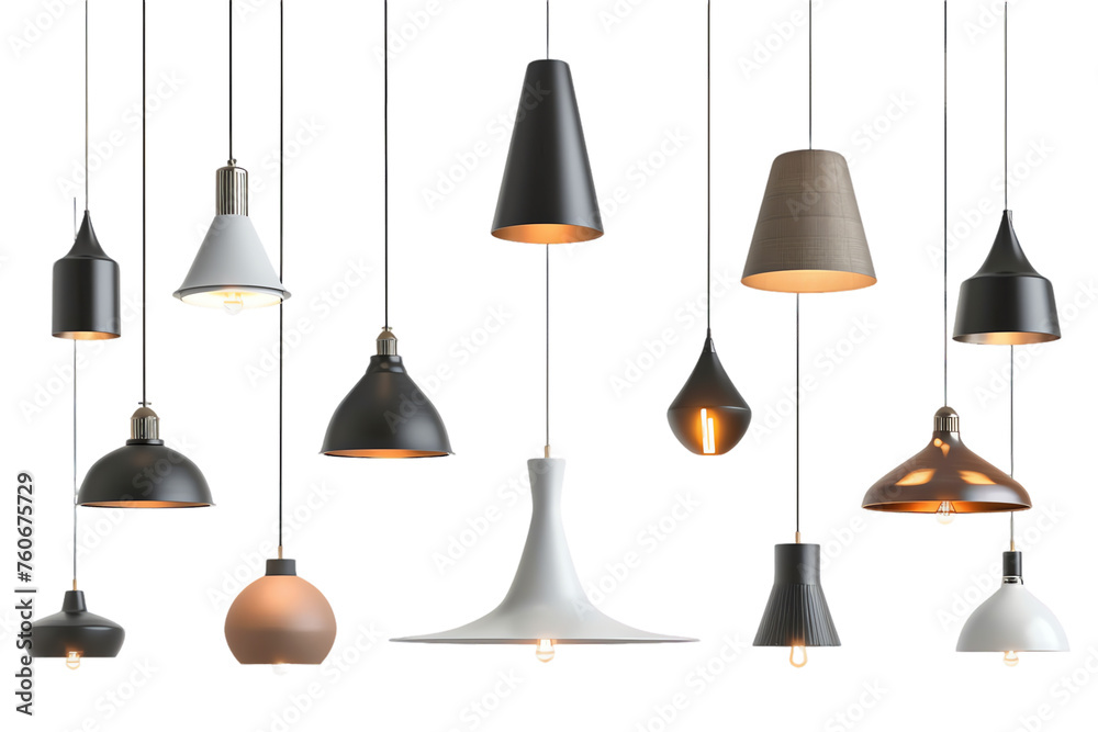 Obraz premium set of lamps on a transparent background