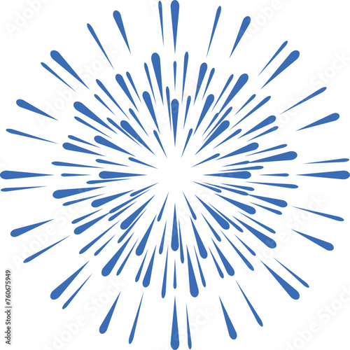 Blue sparkles burst. Event show firework icon © MicroOne