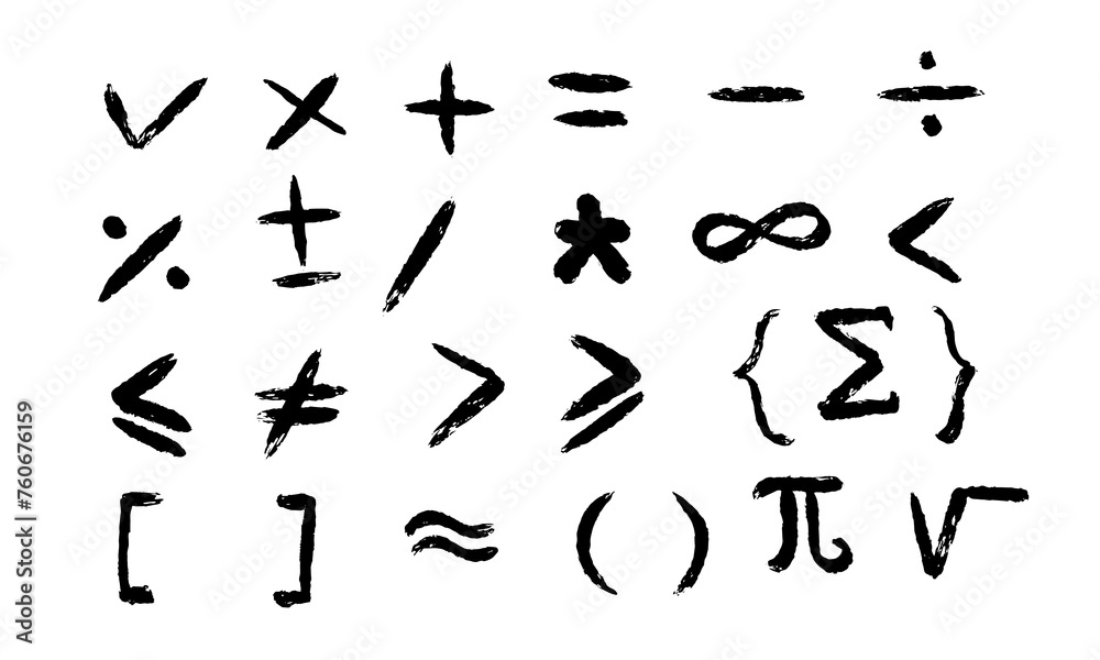 Hand drawn mathematical symbols vector Hand drawn mathematical symbols vector
