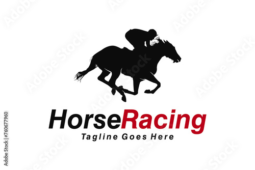 Horse racing with riders, on a white background.