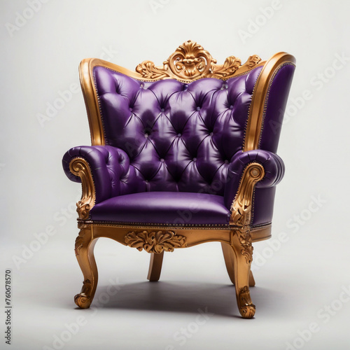 Purple armchair in the room