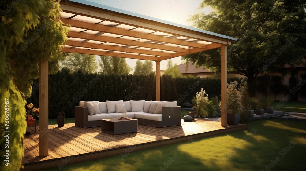 Install a pergola with a retractable canopy for adjustable shade.