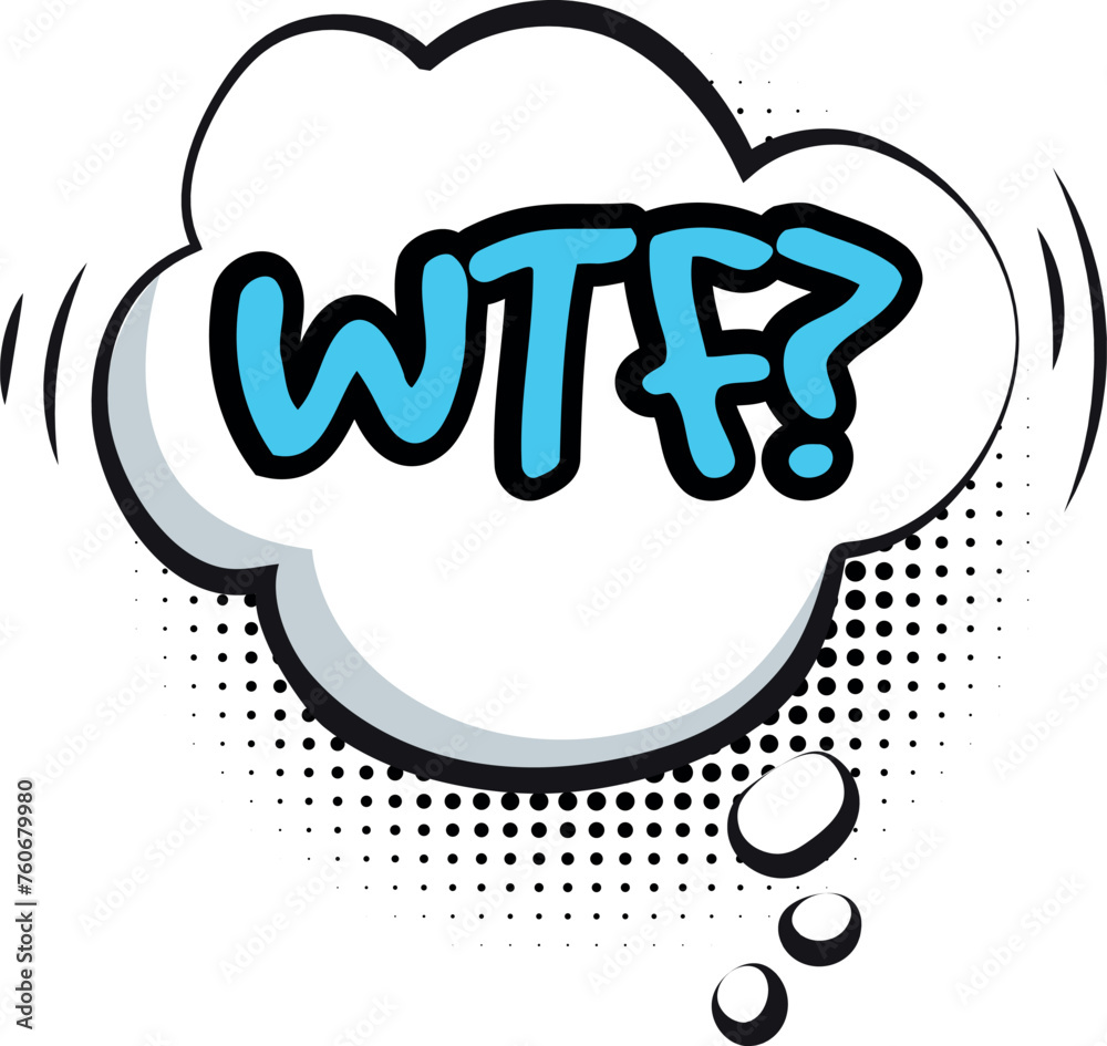 Wtf comic bubble. Speech ballon in pop art style Wtf comic bubble. Speech ballon in pop art style