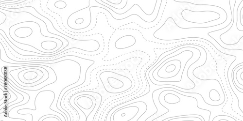 Topographic map patterns, topography line map. Vintage outdoors style. The black on white contours vector topography stylized height of the lines map. photo