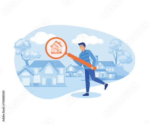 Business concept. Investing, real estate, investment opportunity concept. Elements are layered separately in file. flat vector modern illustration