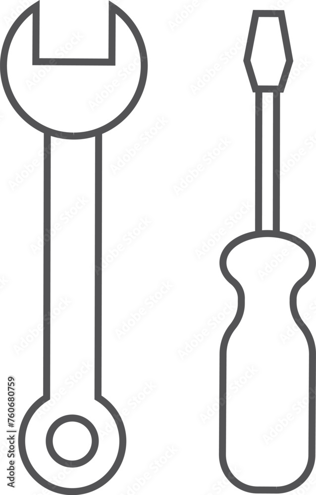Wrench and screwdriver icon. Tools symbol. Repair service Wrench and screwdriver icon. Tools symbol. Repair service