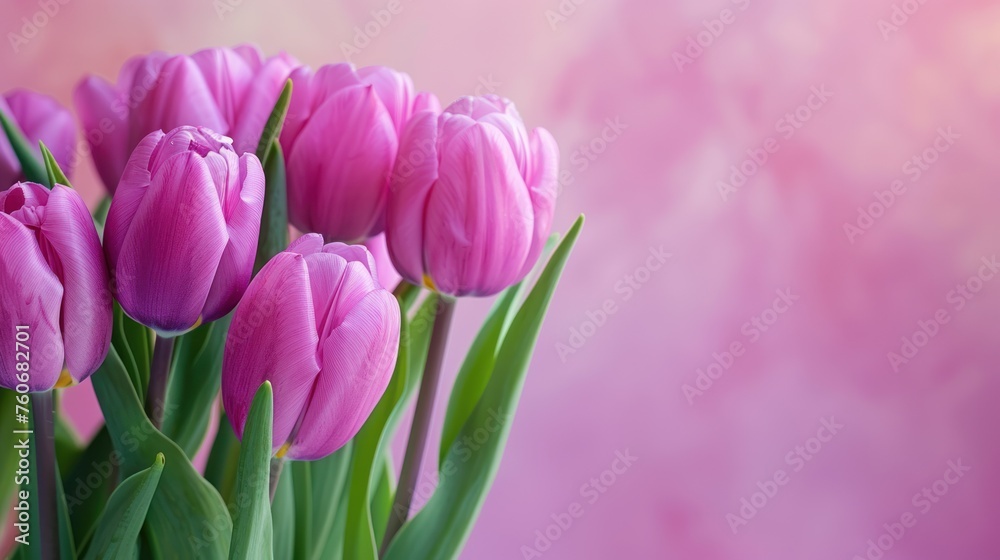 Purple tulips in a isolated pastel background Copy space Purple tulips in a isolated pastel background Copy space
