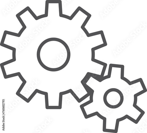 Gears line icon. Proccess symbol. System sign
