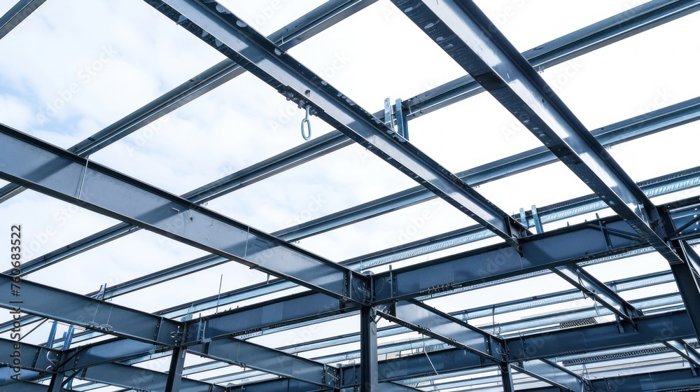Steel beam structure roof building site Steel beam structure roof building site