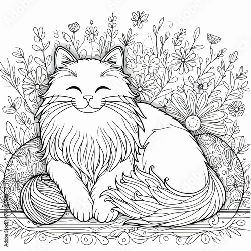 coloring page with cure cats for children