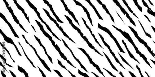Cute Abstract Background. White Line Tiger. White Tropical Skin. Nature Snake Leopard. Black Jungle Zebra. African Animal Paint. Vector Pattern. Abstract Grunge Texture. Stripe Animal. Stripe Pattern