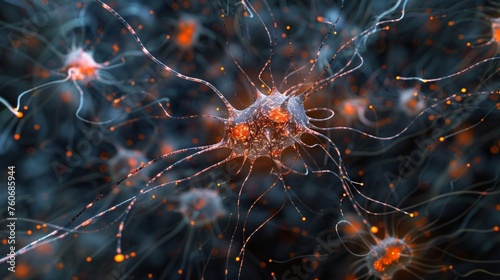 Brain synaptic network visualization A visualization focusing on the synaptic network within the brain revealing the dynamic nature of neural communication